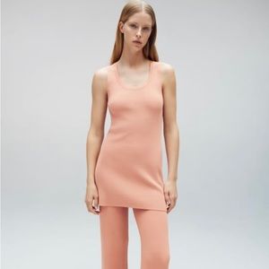 Zara coral ribbed top/ mini dress